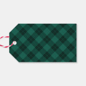 Elegant Merry Christmas Script Green Plaid Vakanti Cadeaulabel (Achterkant Horizontaal)