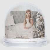 Elegant Merry Christmas Script Photo Snow Globe Sneeuwbol (Achterkant)
