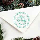 Elegant Merry Christmas Script Retouradres Zelfinktende Stempel