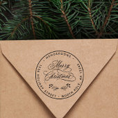 Elegant Merry Christmas Script Retouradres Zelfinktende Stempel