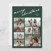 Elegant Merry Christmas Script Typografie 7 Foto Feestdagenkaart (Voorkant)