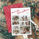 Elegant Merry Christmas Script Typografie 7 Foto Feestdagenkaart<br><div class="desc">Elegant Merry Christmas Script Typografie 7 Foto Vakantie Kaart. Klik op de knop Bewerken om uw gegevens aan te passen.</div>