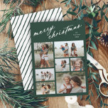 Elegant Merry Christmas Script Typografie 7 Foto Feestdagenkaart<br><div class="desc">Elegant Merry Christmas Script Typografie 7 Foto Vakantie Kaart. Klik op de knop Bewerken om uw gegevens aan te passen.</div>