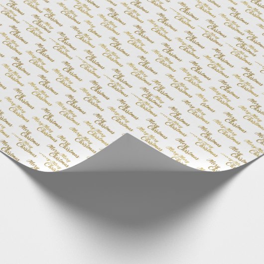 Elegant Merry Christmas Script Typography  Cadeaupapier (Hoek)