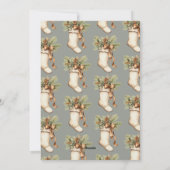 Elegant Merry Christmas Script Watercolor Stocking Feestdagenkaart (Achterkant)