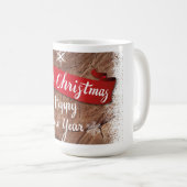 Elegant Merry Christmas Script White Snowflakes Koffiemok (Voorkant rechts)
