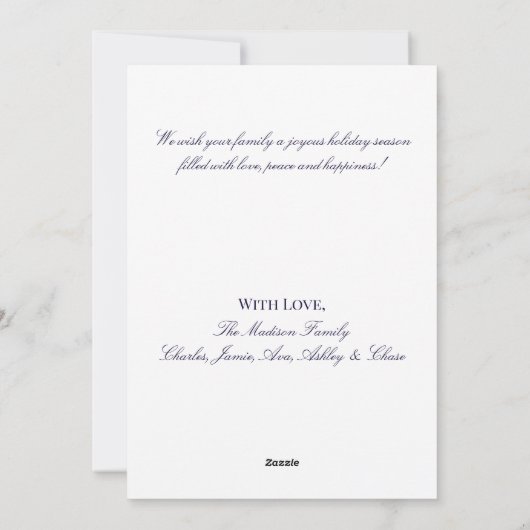 Elegant Merry Christmas Snowflake Krans Ornament Feestdagenkaart (Achterkant)