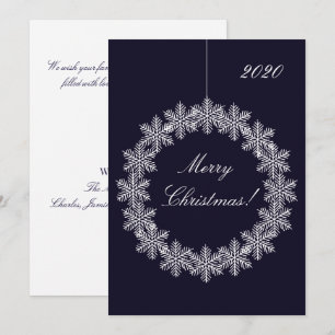 Elegant Merry Christmas Snowflake Krans Ornament Feestdagenkaart