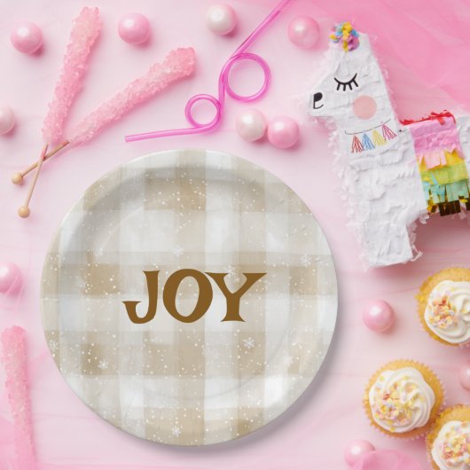 Elegant Merry Christmas Text Paper Plates Papieren Bordje (Feest)