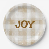 Elegant Merry Christmas Text Paper Plates Papieren Bordje (Voorkant)