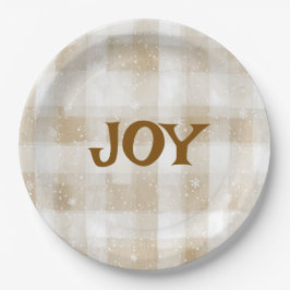 Elegant Merry Christmas Text Paper Plates Papieren Bordje