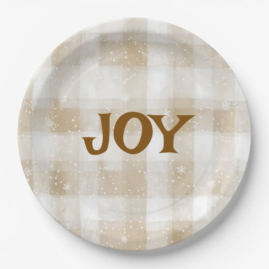 Elegant Merry Christmas Text Paper Plates Papieren Bordje (Voorkant)