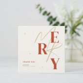 Elegant Merry Christmas Thank You Card Bedankkaart (Staand voorkant)
