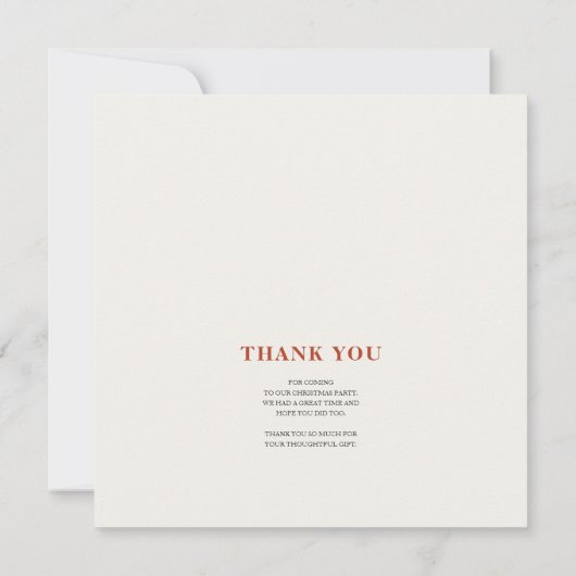 Elegant Merry Christmas Thank You Card Bedankkaart (Achterkant)