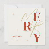 Elegant Merry Christmas Thank You Card Bedankkaart (Voorkant)