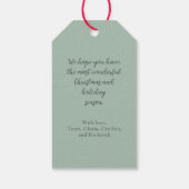 Elegant Merry Christmas Tree Cadeaulabel (Achterkant)