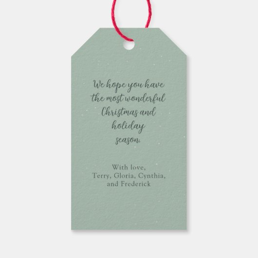Elegant Merry Christmas Tree Cadeaulabel (Achterkant)