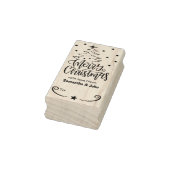 Elegant Merry Christmas Tree Gift Label Rubberstempel (Stempel)
