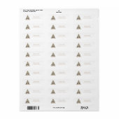 Elegant Merry Christmas Tree Gold Minimalist Etiket (Full Sheet)