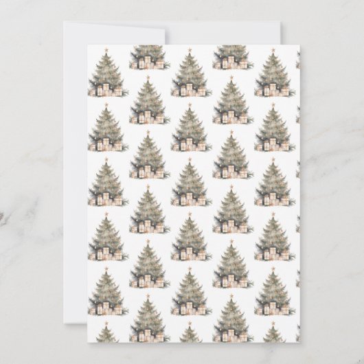 Elegant Merry Christmas Tree Gold Minimalist Kaart (Achterkant)