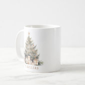 Elegant Merry Christmas Tree Gold Minimalist Koffiemok (Voorkant links)
