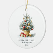 Elegant Merry Christmas Tree Keramisch Ornament (Links)
