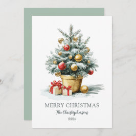 Elegant Merry Christmas Tree Non Photo Card Feestdagenkaart