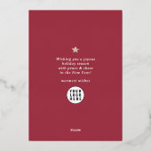 Elegant Merry Christmas Tree Script Business Logo Folie Feestdagenkaart (Achterkant)