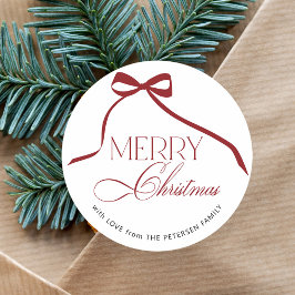 Elegant Merry Christmas typografie script op maat Ronde Sticker