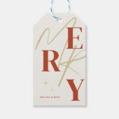 Elegant Merry Christmas Typography Cadeaulabel (Voorkant)