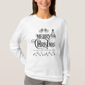 Elegant Merry Christmas Typography Design T-shirt (Voorkant)
