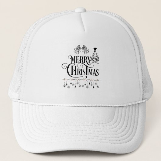Elegant Merry Christmas Typography Design Trucker Pet (Voorkant)