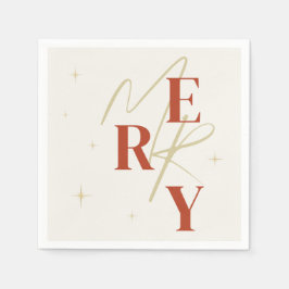 Elegant Merry Christmas Typography Servet