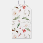 Elegant Merry Christmas Watercolor Berries Holiday Cadeaulabel (Achterkant)