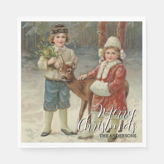 Elegant Merry Christmas Winter Children Servet (Voorkant)