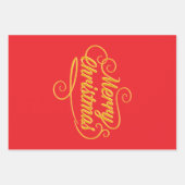 Elegant Merry Christmas Wrapping Paper - Red and G (Voorkant 2)