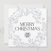 Elegant Merry Christmas Wreath Business Logo Feestdagenkaart (Voorkant)