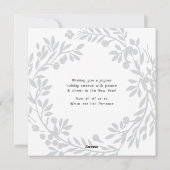 Elegant Merry Christmas Wreath Business Logo Feestdagenkaart (Achterkant)