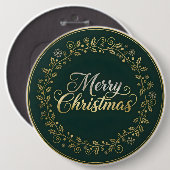 Elegant Merry Christmas Wreath Ronde Button 6,0 Cm (Voorkant /achterkant)