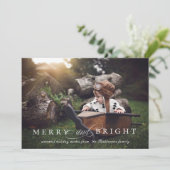 Elegant Merry en Bright kerstfoto Feestdagenkaart (Staand voorkant)