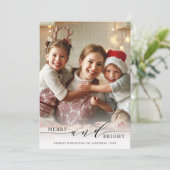 Elegant Merry en Bright Photo Feestdagenkaart (Staand voorkant)