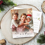 Elegant Merry en Bright Photo Holiday Briefkaart<br><div class="desc">Eenvoudig en elegant vakantiefotobriefkaart. Voor meer geavanceerde aanpassing van dit ontwerp,  te klikken gelieve de Customize Verdere verbinding om de doopvont,  de grootte,  de kleur,  enz. te veranderen.</div>