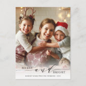 Elegant Merry en Bright Photo Holiday Briefkaart (Voorkant)
