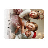 Elegant Merry en Bright Photo Holiday Magnet Magneet (Horizontaal)