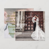 Elegant Merry en Elegant Foto Wedding Bedankkaart (Voorkant / Achterkant)