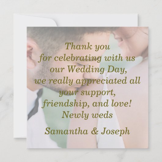 Elegant Merry en Elegant Foto Wedding Bedankkaart (Achterkant)