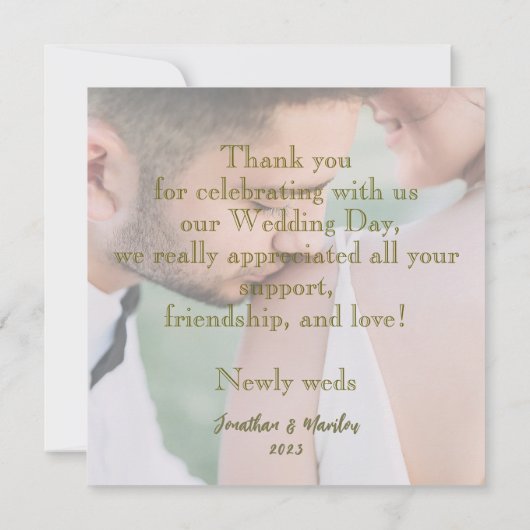 Elegant Merry en huwelijksfoto's Bedankkaart (Achterkant)