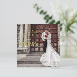 Elegant Merry en huwelijksfoto's Bedankkaart