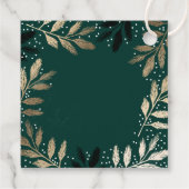 Elegant Merry Gold Branch Holiday Bedankjes Labels (Achterkant)