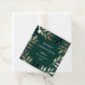 Elegant Merry Gold Branch Holiday Bedankjes Labels (In situ)
